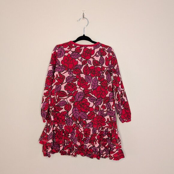 💜 2 for 30 💜 Hanna Andersson Long Sleeve Floral Ruffle Dress | 100% Cotton - Picture 3 of 6